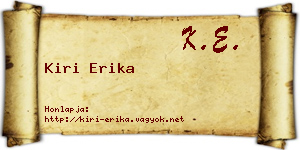 Kiri Erika névjegykártya
